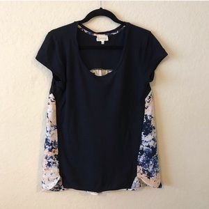 Deletta | Blue and Floral Top